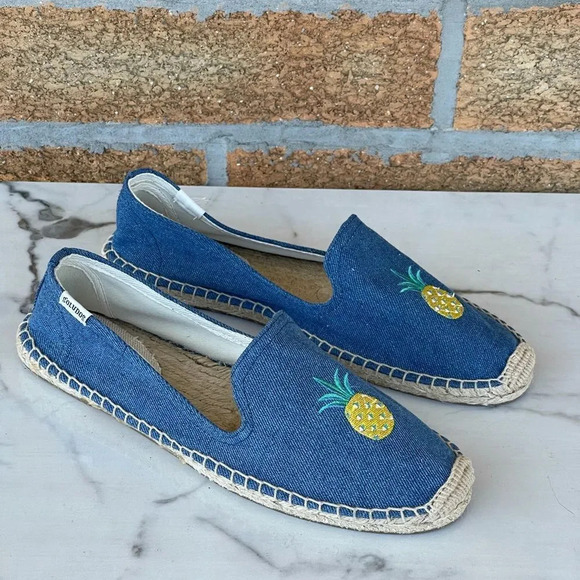 Soludos PINEAPPLES DENIM BLUE 9 - Picture 1 of 8